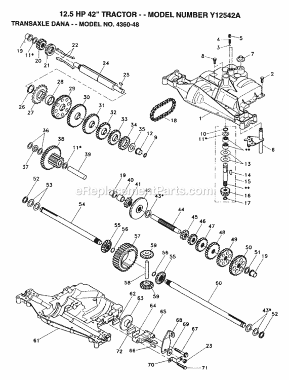 Page A Diagram and Parts List for Y12542A 1993 Husqvarna Lawn Tractor