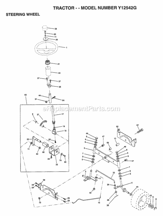 Page I Diagram and Parts List for Y12542G 1999 And Before Husqvarna Lawn Tractor
