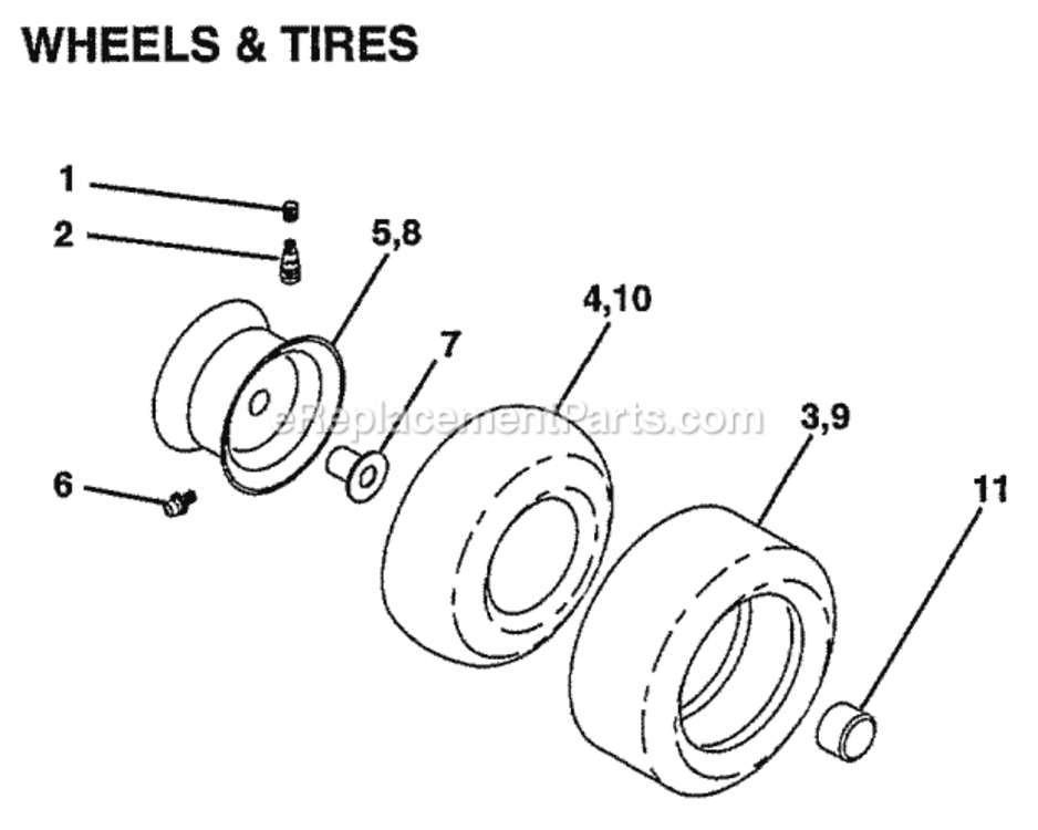 Page K Diagram and Parts List for Y1292RBA 1999 And Before Husqvarna Lawn Tractor