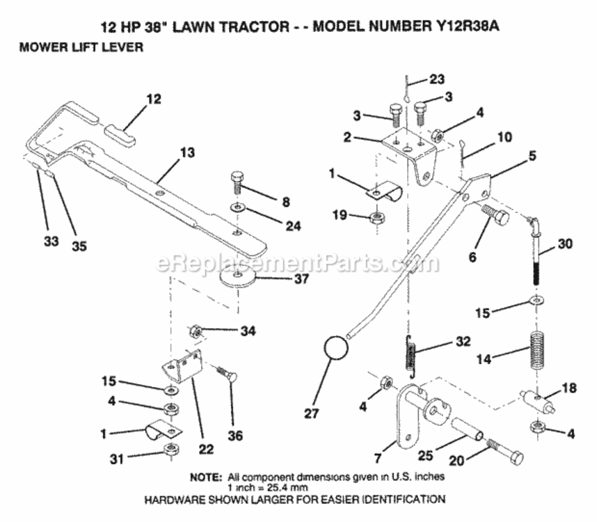 Page J Diagram and Parts List for Y12R38A 1992 Husqvarna Lawn Tractor