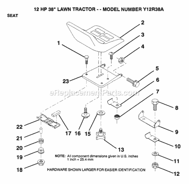 Page K Diagram and Parts List for Y12R38A 1992 Husqvarna Lawn Tractor