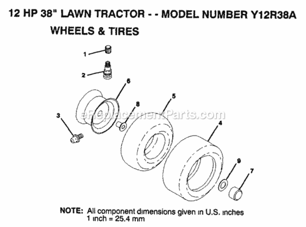 Page P Diagram and Parts List for Y12R38A 1992 Husqvarna Lawn Tractor