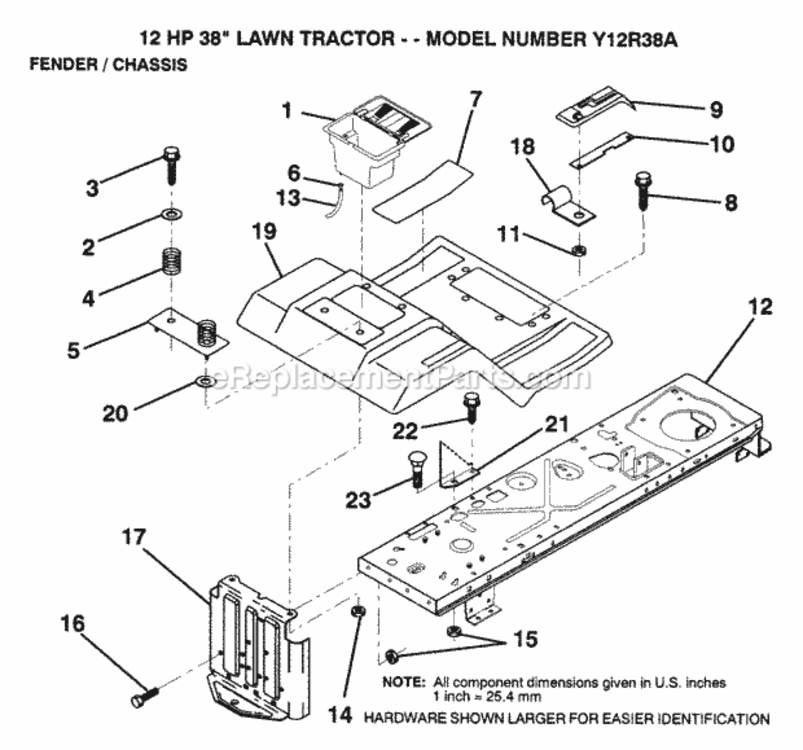 Page E Diagram and Parts List for Y12R38A 1992 Husqvarna Lawn Tractor