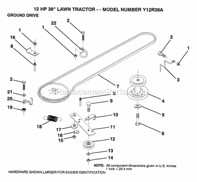Page G Diagram and Parts List for Y12R38A 1992 Husqvarna Lawn Tractor
