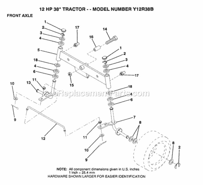 Page L Diagram and Parts List for Y12R38B 1993 Husqvarna Lawn Tractor