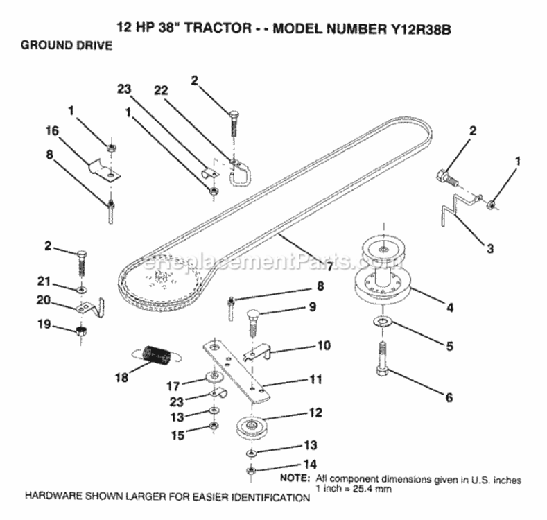 Page M Diagram and Parts List for Y12R38B 1993 Husqvarna Lawn Tractor