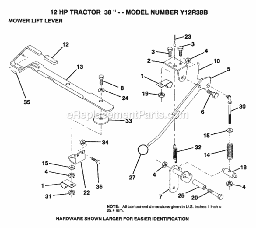 Page Q Diagram and Parts List for Y12R38B 1993 Husqvarna Lawn Tractor