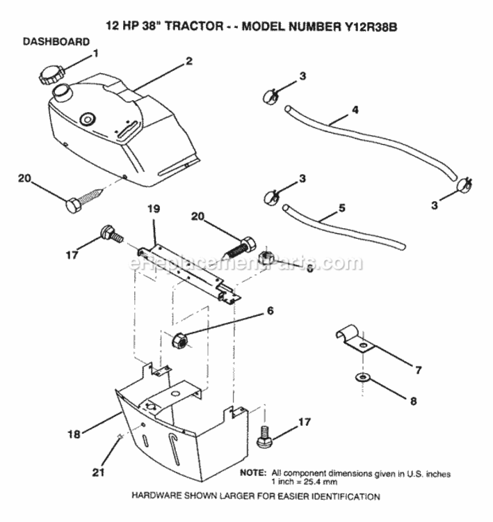 Page C Diagram and Parts List for Y12R38B 1993 Husqvarna Lawn Tractor