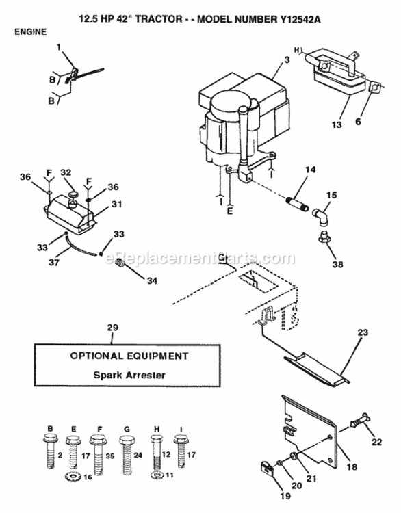 Page I Diagram and Parts List for Y12R38B 1993 Husqvarna Lawn Tractor