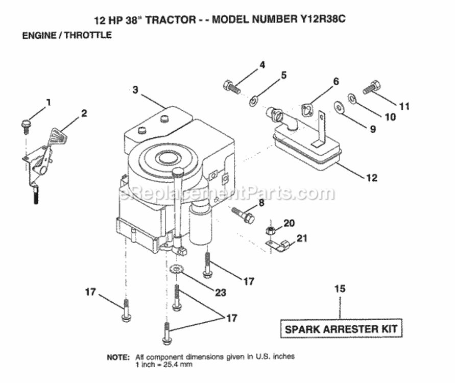 Page A Diagram and Parts List for Y12R38C 1994 Husqvarna Lawn Tractor