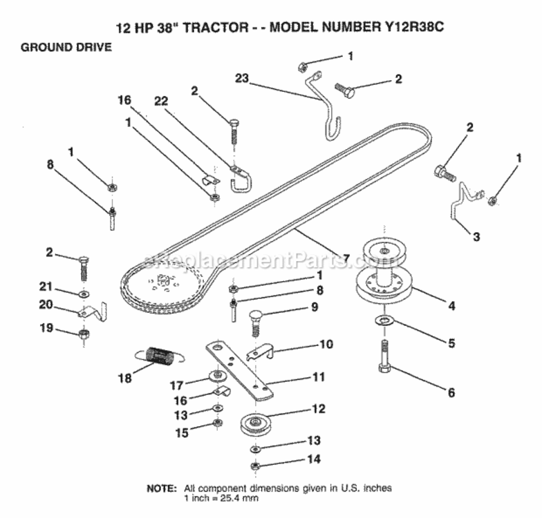 Page I Diagram and Parts List for Y12R38C 1994 Husqvarna Lawn Tractor
