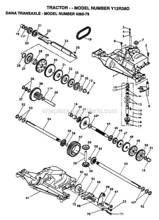 Page O Diagram and Parts List for Y12R38D 1995 Husqvarna Lawn Tractor