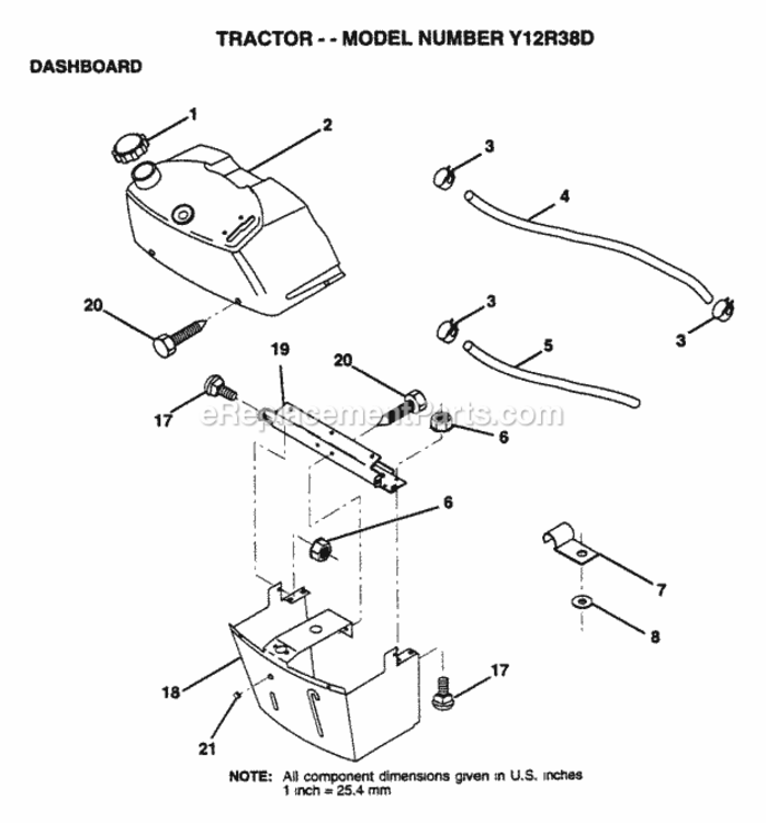 Page B Diagram and Parts List for Y12R38D 1995 Husqvarna Lawn Tractor