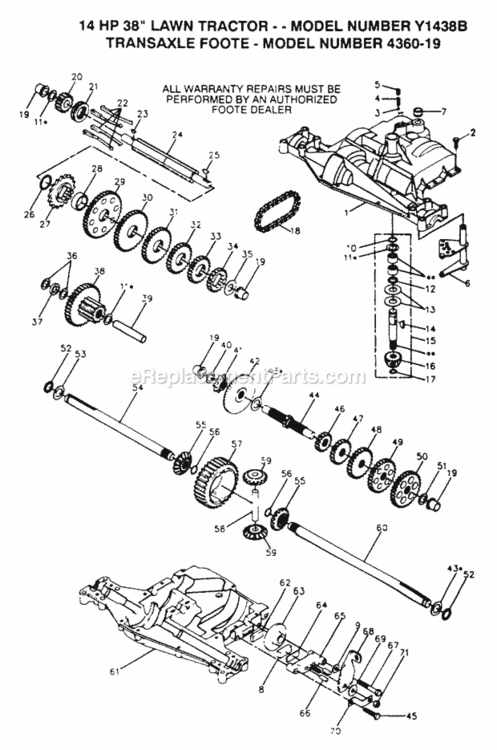 Page L Diagram and Parts List for Y1438B 1991 Husqvarna Lawn Tractor