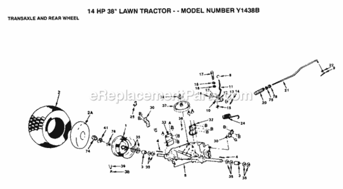Page M Diagram and Parts List for Y1438B 1991 Husqvarna Lawn Tractor