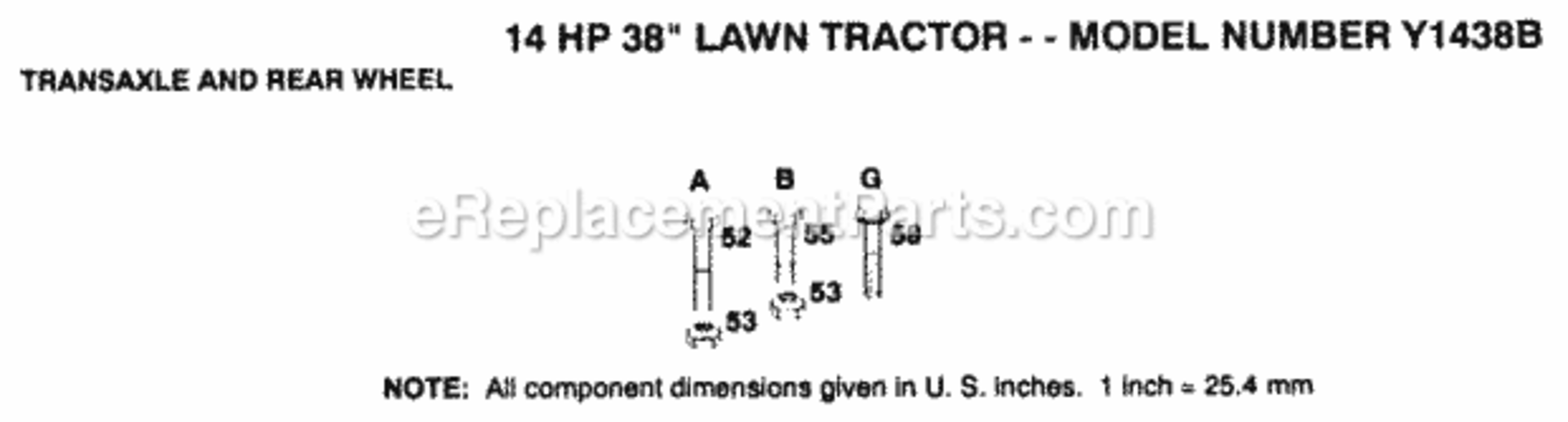 Page G Diagram and Parts List for Y1438B 1991 Husqvarna Lawn Tractor