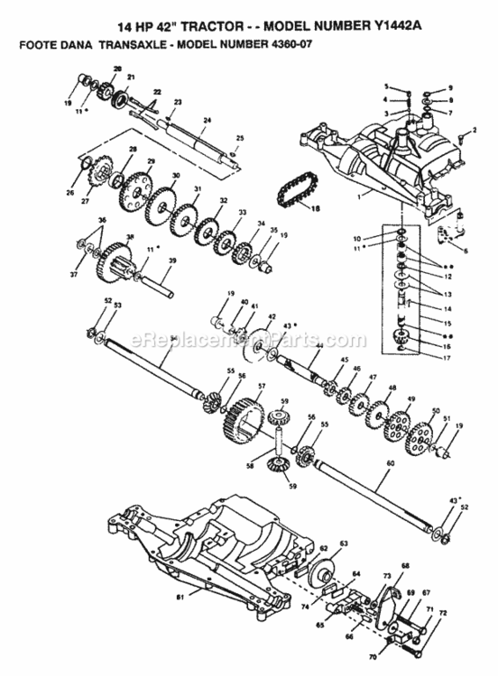 Page I Diagram and Parts List for Y1442A 1999 And Before Husqvarna Lawn Tractor