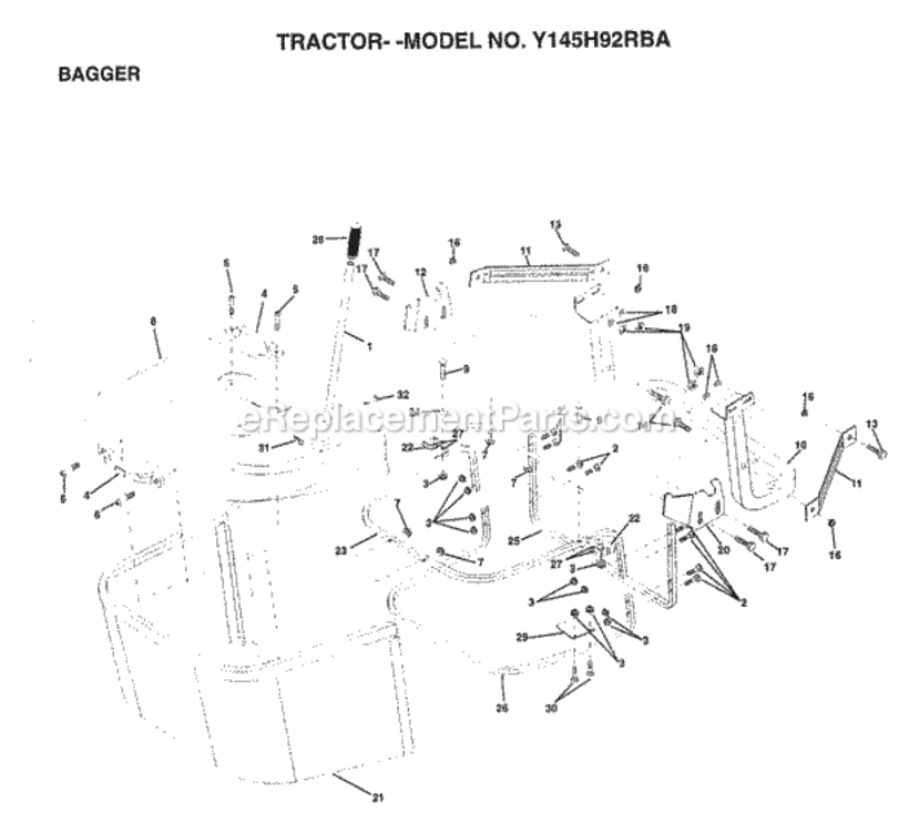 Page A Diagram and Parts List for Y145H92RBA 1999 And Before Husqvarna Lawn Tractor