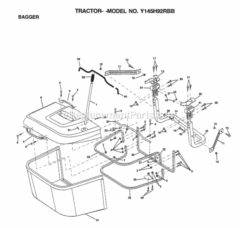 Page A Diagram and Parts List for Y145H92RBB 1999 And Before Husqvarna Lawn Tractor