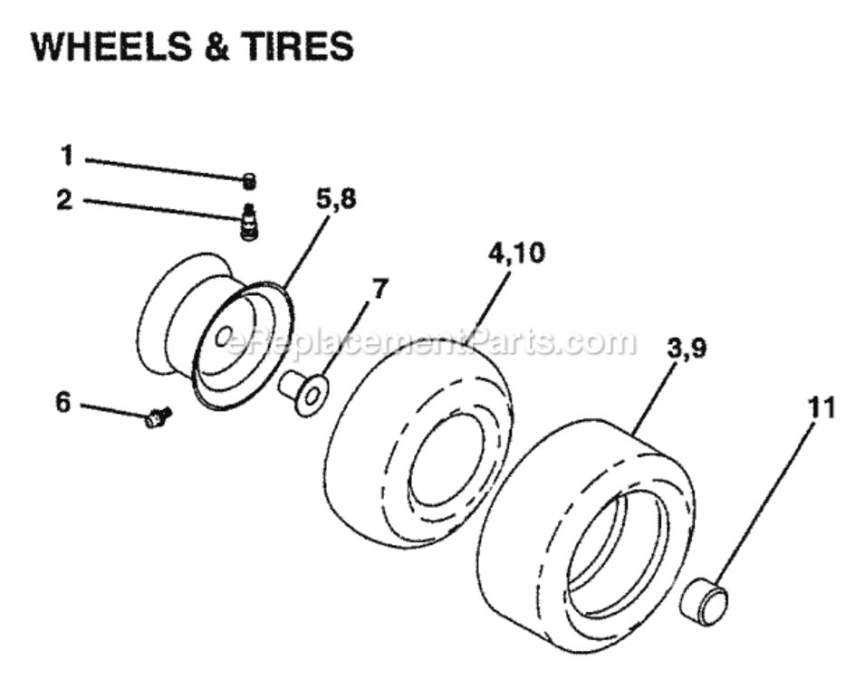 Page K Diagram and Parts List for Y155H92RBA 1999 And Before Husqvarna Lawn Tractor