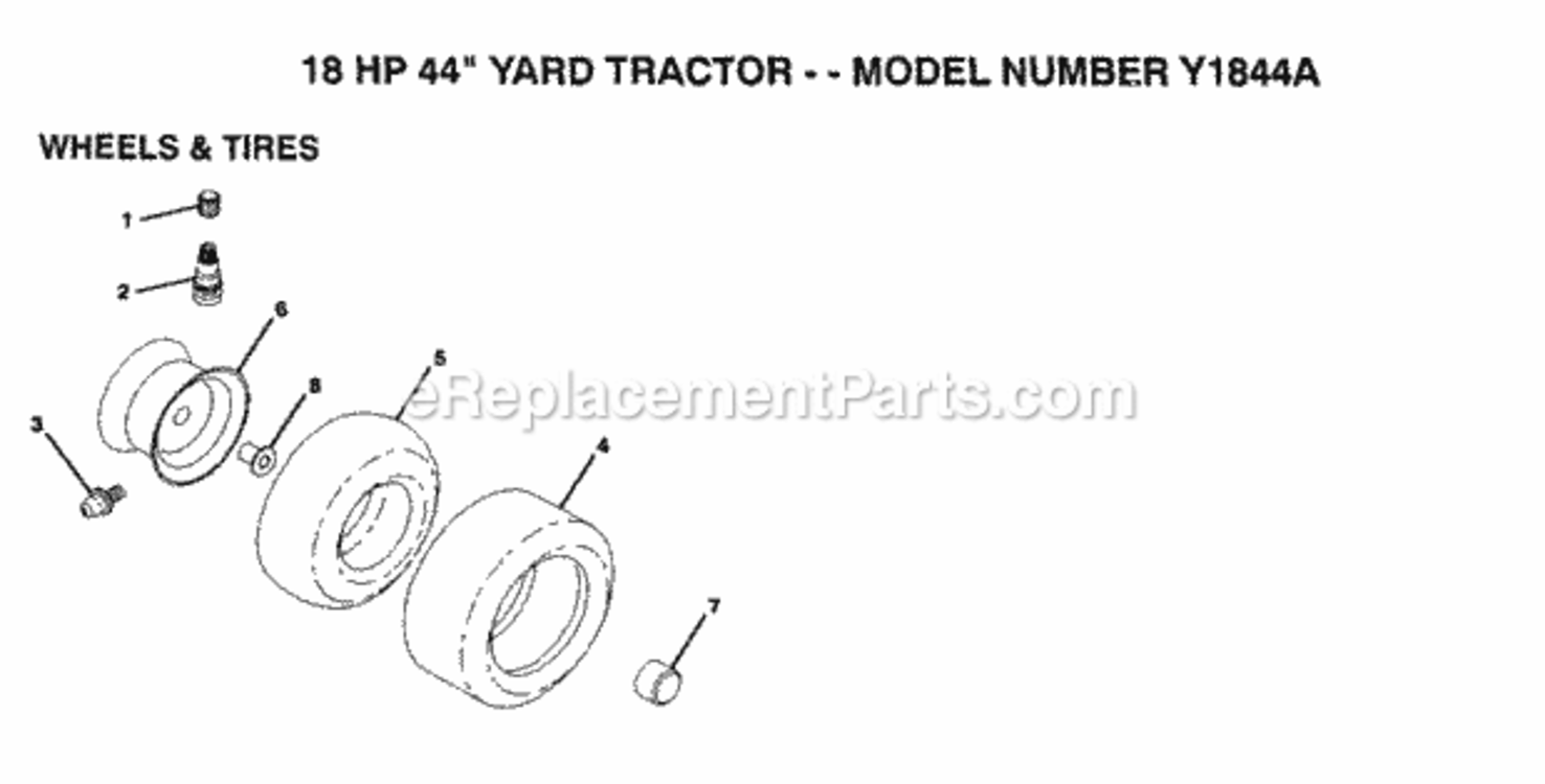 Page I Diagram and Parts List for Y1844A 1992 Husqvarna Lawn Tractor