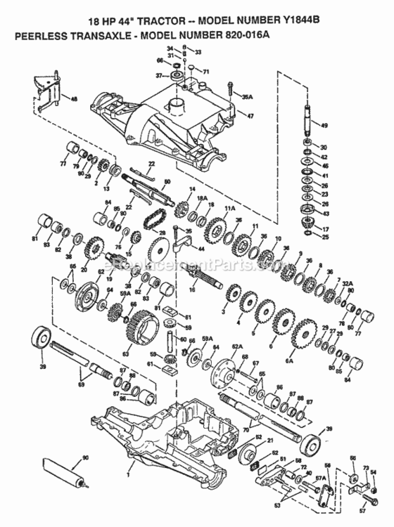 Page G Diagram and Parts List for Y1844B 1992 Husqvarna Lawn Tractor