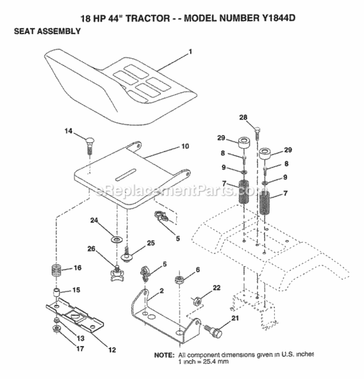 Page G Diagram and Parts List for Y1844C 1993 Husqvarna Lawn Tractor