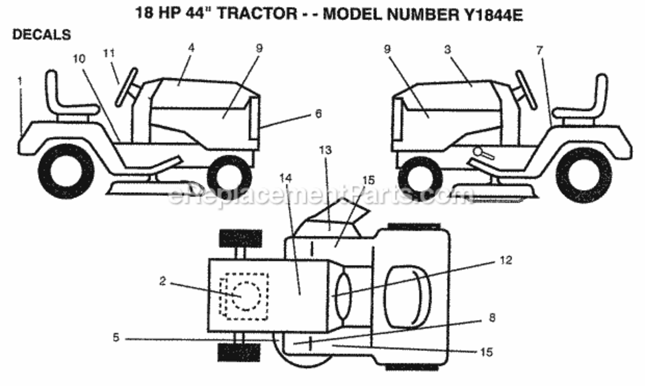 Page A Diagram and Parts List for Y1844E 1994 Husqvarna Lawn Tractor