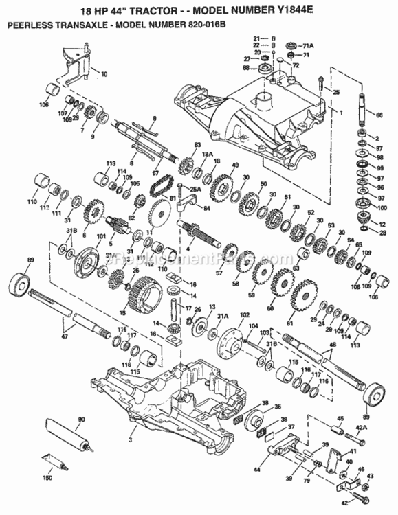 Page K Diagram and Parts List for Y1844E 1994 Husqvarna Lawn Tractor