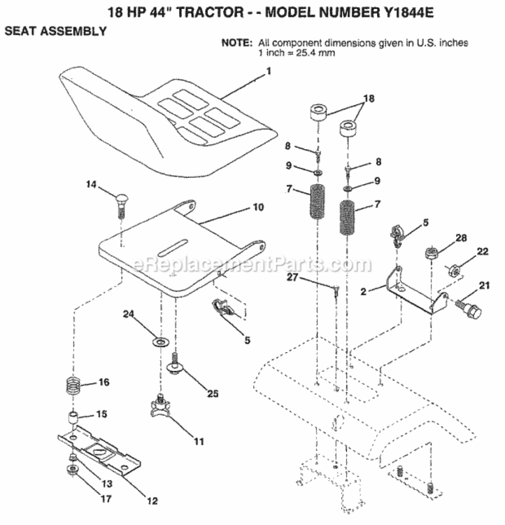 Page G Diagram and Parts List for Y1844E 1994 Husqvarna Lawn Tractor