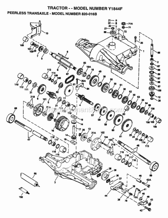 Page J Diagram and Parts List for Y1844F 1995 Husqvarna Lawn Tractor