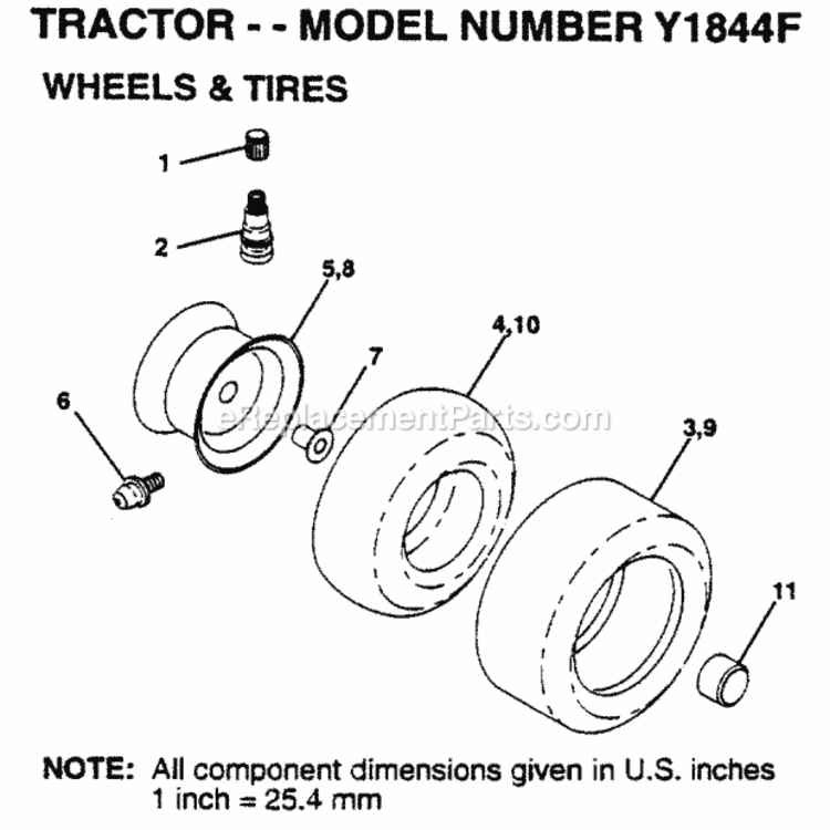 Page K Diagram and Parts List for Y1844F 1995 Husqvarna Lawn Tractor