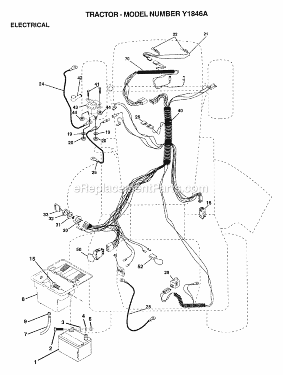 Page D Diagram and Parts List for Y1846A 1996 Husqvarna Lawn Tractor