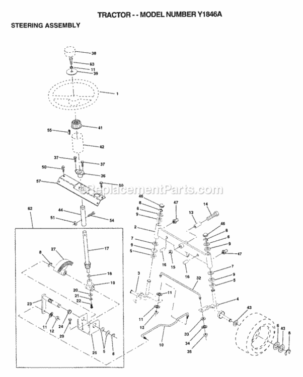 Page I Diagram and Parts List for Y1846A 1996 Husqvarna Lawn Tractor