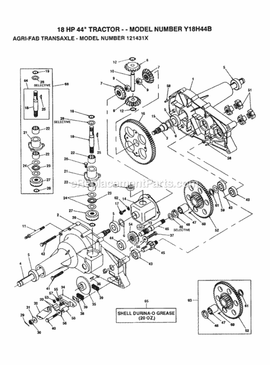 Page A Diagram and Parts List for Y18H44B 1992 Husqvarna Lawn Tractor