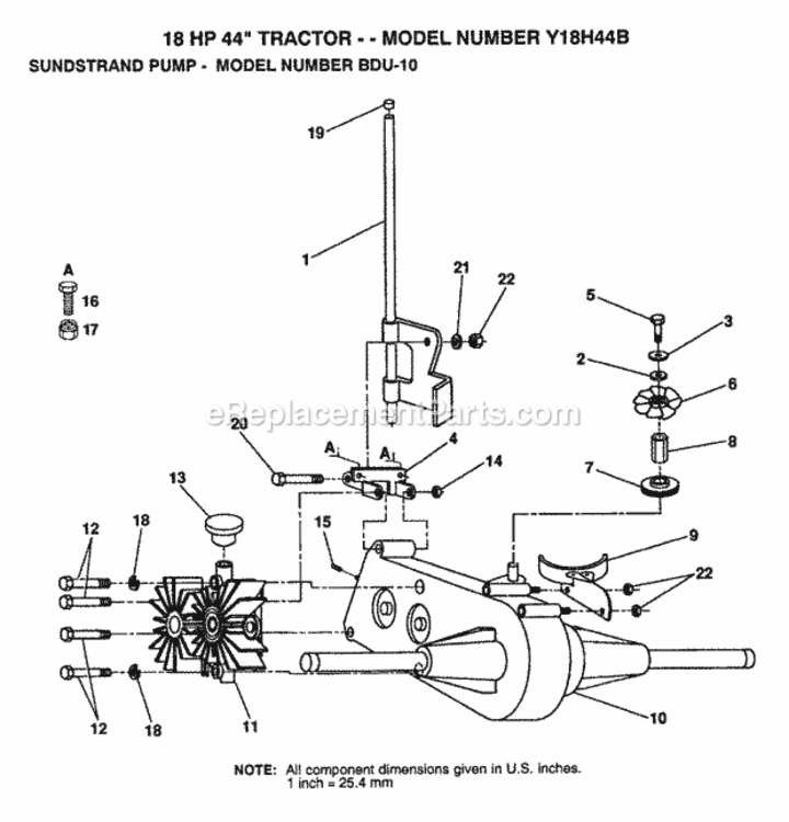 Page K Diagram and Parts List for Y18H44B 1992 Husqvarna Lawn Tractor