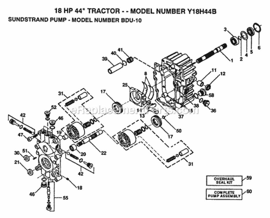 Page L Diagram and Parts List for Y18H44B 1992 Husqvarna Lawn Tractor