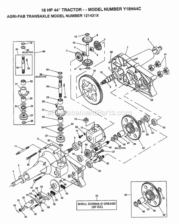 Page M Diagram and Parts List for Y18H44C 1993 Husqvarna Lawn Tractor