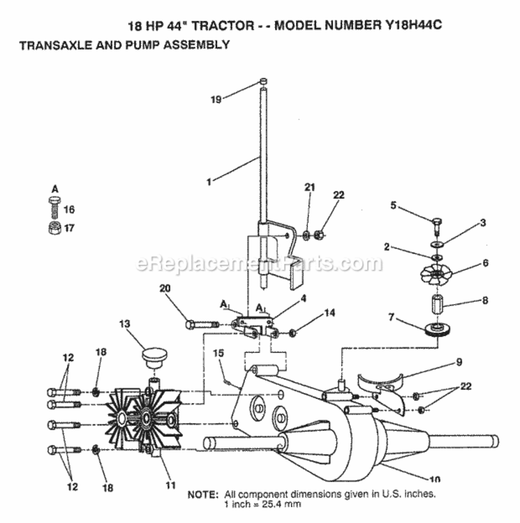 Page N Diagram and Parts List for Y18H44C 1993 Husqvarna Lawn Tractor