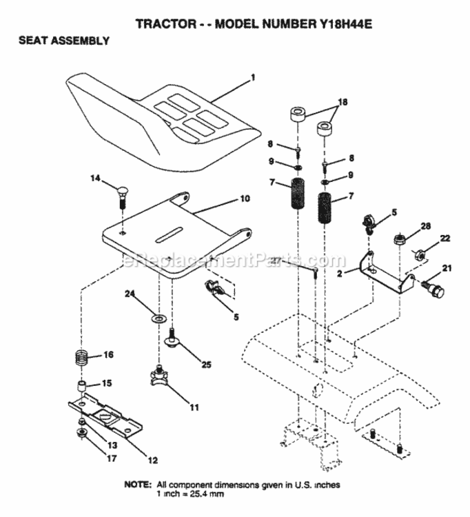 Page I Diagram and Parts List for Y18H44E 1995 Husqvarna Lawn Tractor