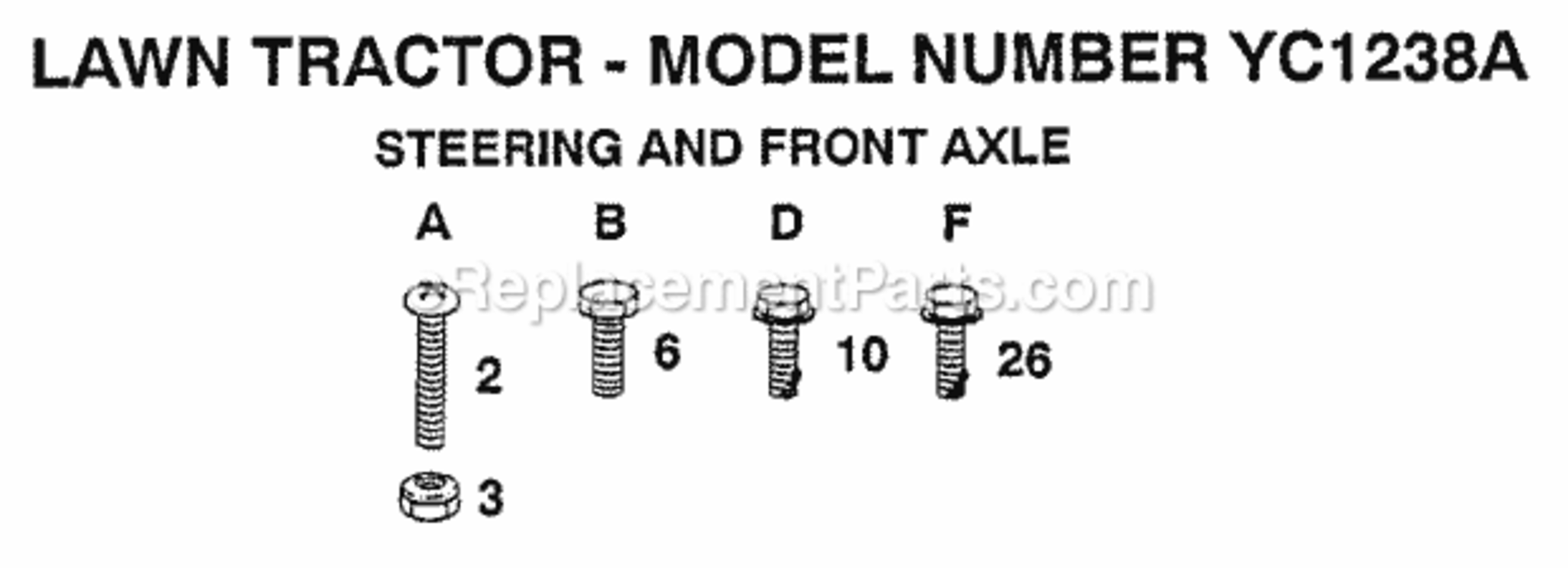 Page I Diagram and Parts List for YC1238A 1991 Husqvarna Lawn Tractor