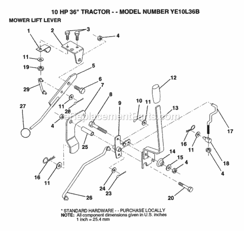 Page K Diagram and Parts List for YE10L36B 1999 And Before Husqvarna Lawn Tractor