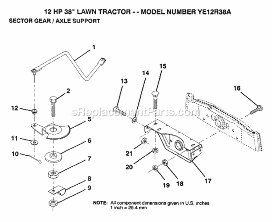 Page M Diagram and Parts List for YE12R38A 1999 And Before Husqvarna Lawn Tractor
