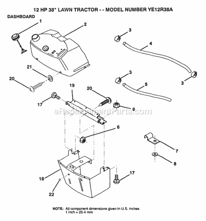 Page B Diagram and Parts List for YE12R38A 1999 And Before Husqvarna Lawn Tractor