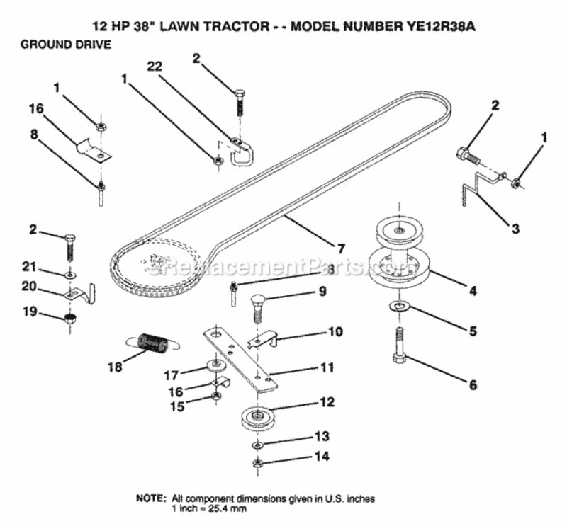 Page H Diagram and Parts List for YE12R38A 1999 And Before Husqvarna Lawn Tractor