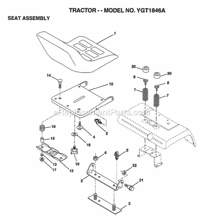 Page H Diagram and Parts List for YGT1846A 1998 Husqvarna Lawn Tractor