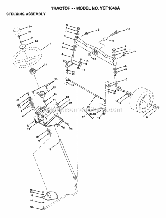 Page I Diagram and Parts List for YGT1846A 1998 Husqvarna Lawn Tractor