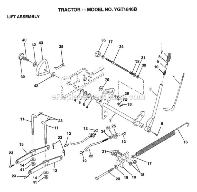 Page F Diagram and Parts List for YGT1846B 1999 Husqvarna Lawn Tractor