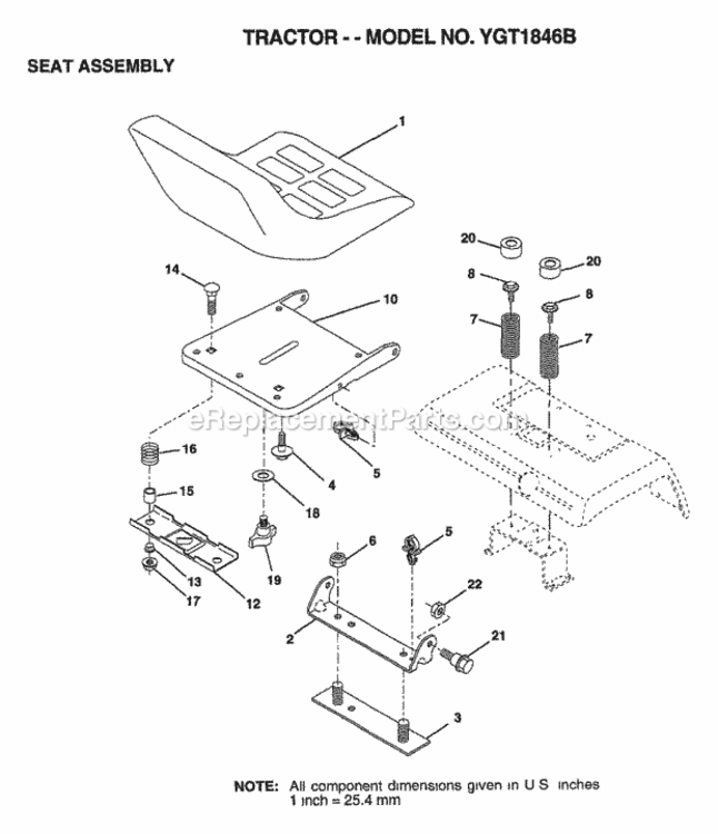 Page H Diagram and Parts List for YGT1846B 1999 Husqvarna Lawn Tractor