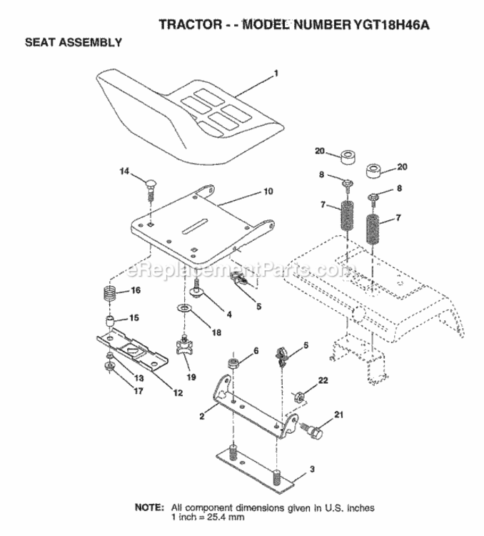 Page I Diagram and Parts List for YGT18H46A 1997 Husqvarna Lawn Tractor